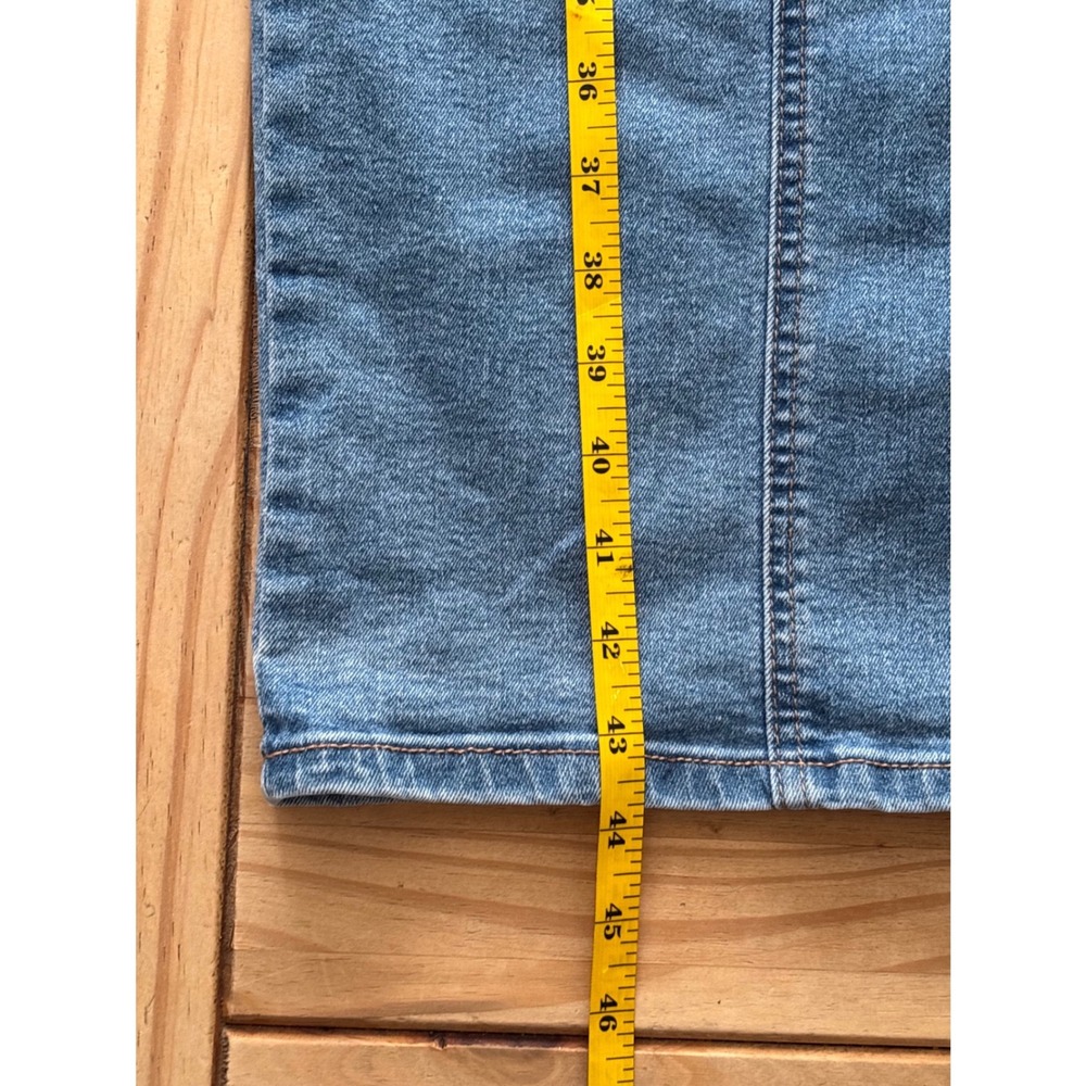 Girl-ish Denim Pinafore Dress Large Button Down Medium Wash Sleeveless Midi - Picture 10 of 11